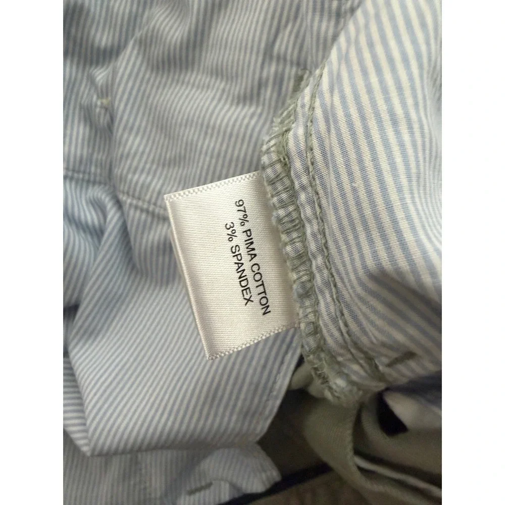 Peter Millar Mens 38 Sage Green Pima Cotton‎ Stretch Chino Shorts 8 Inch Inseam